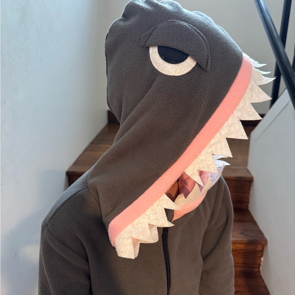 Cozy kids shark costume onesie